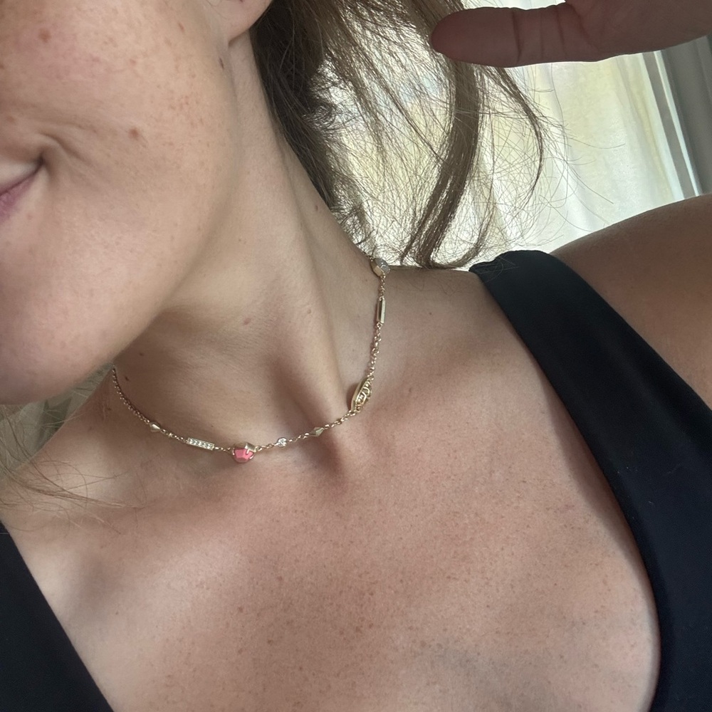 Kendra Scott- Gold and Pink Adjustable Necklace